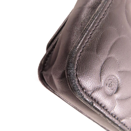 Chanel Lambskin Camellia Embossed Wallet on Chain WOC