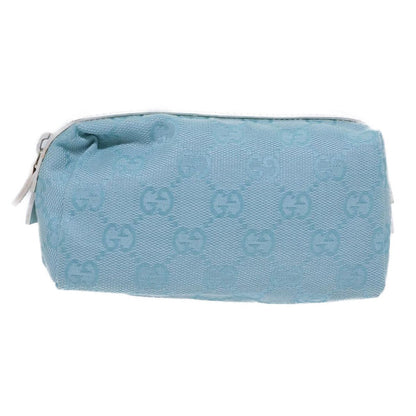 Gucci Gg Canvas Pouch Light Blue 039 1118 Auth