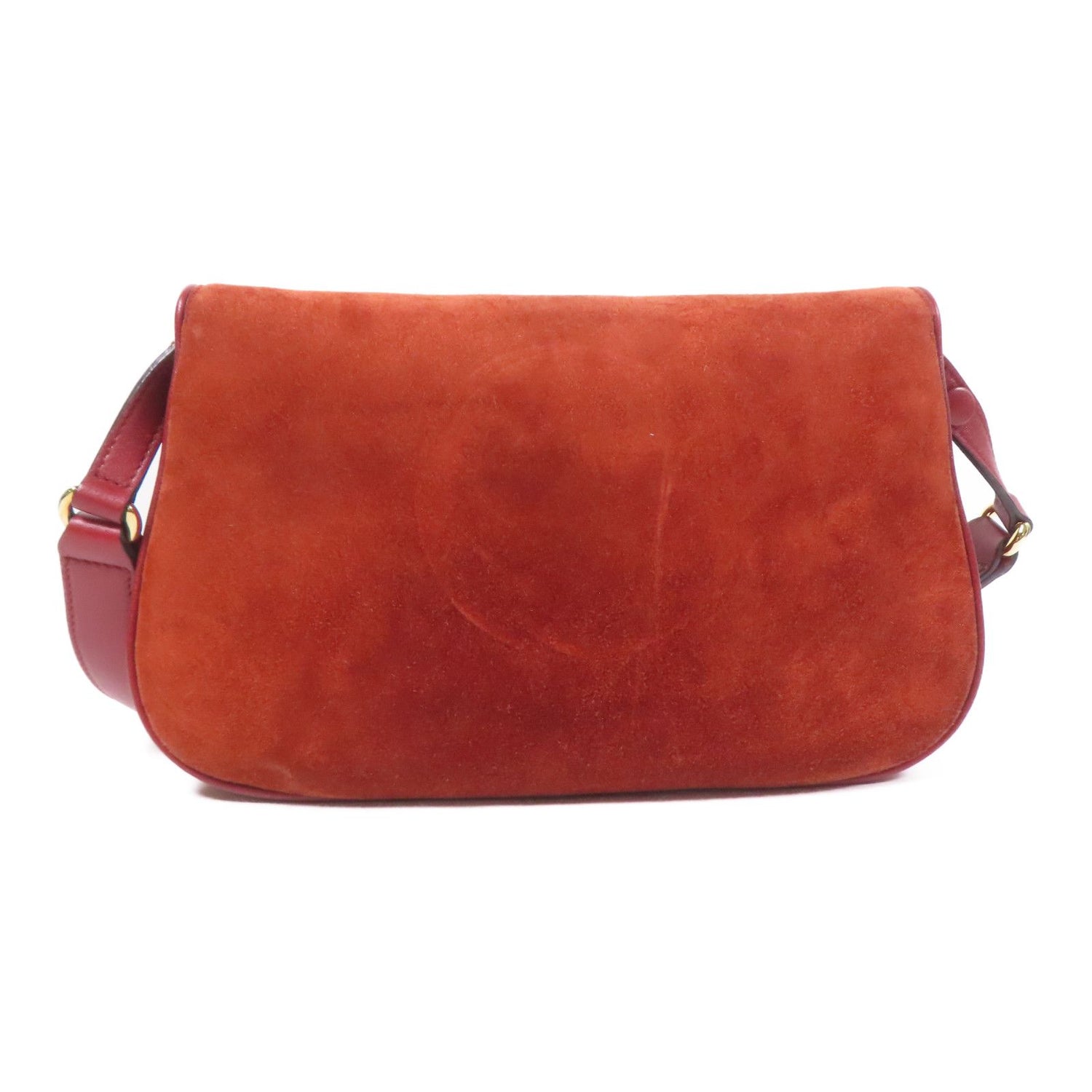 Gucci Calfskin Blondie Chain Shoulder Flap Bag Red Burgundy Suede 699268