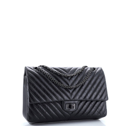 Chanel So Black Reissue 2.55 Flap Bag Chevron Aged Calfskin 226