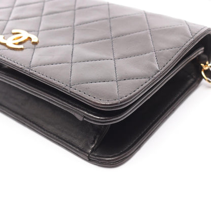 Chanel Black Mini Matelasse Full Flap Shoulder Bag Lambskin (sheep Leather)