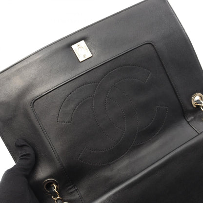 Chanel Black V Stitch Shoulder Bag Lambskin (sheep Leather)
