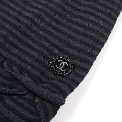 Chanel Black Gray Dress Rayon P 41415k 03035