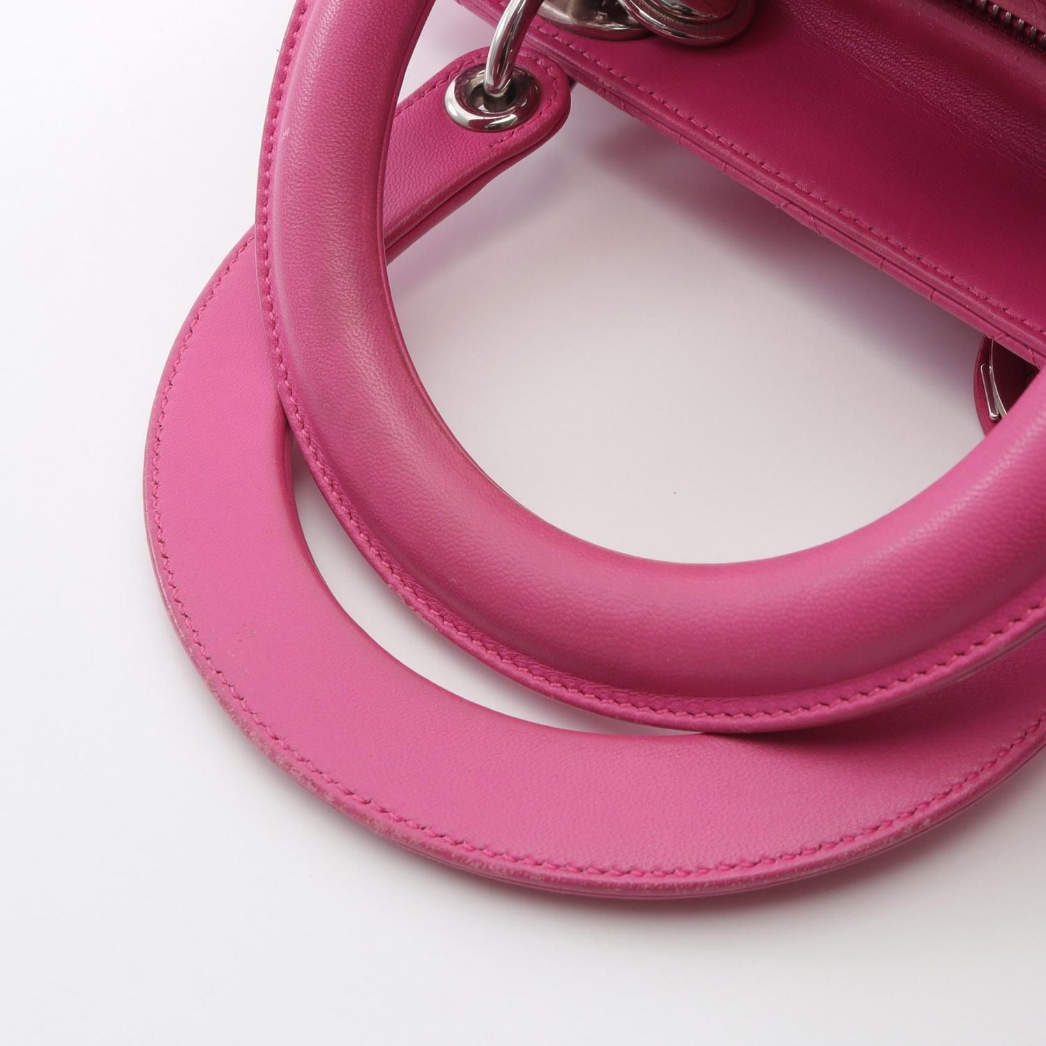 Dior Lady Dior Christian Dior Cannage Handbag Pink Leather