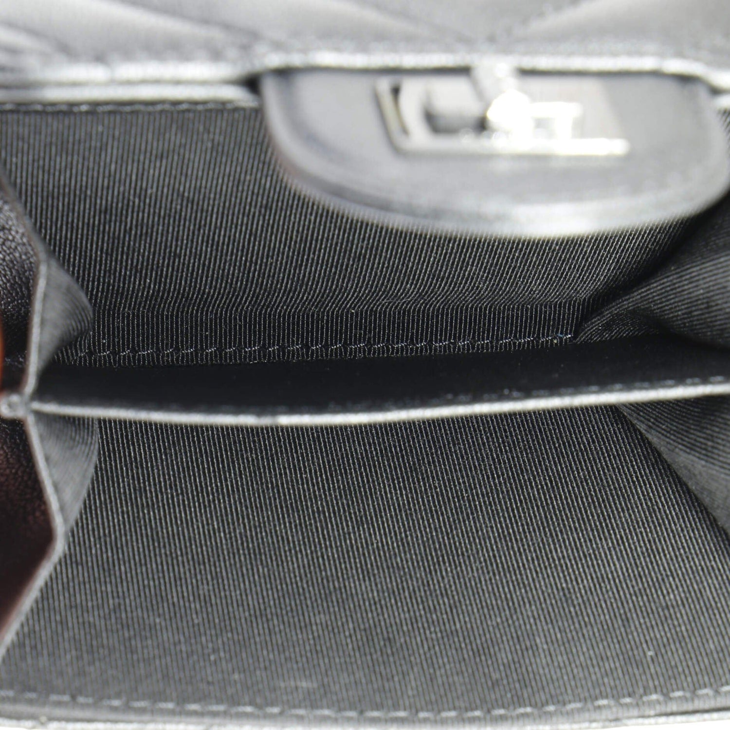 Chanel So Black Reissue Compact Wallet Chevron Aged Calfskin