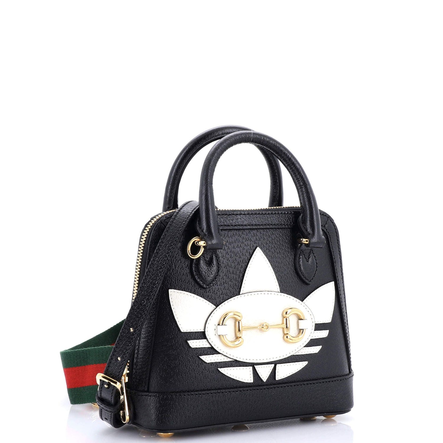 Gucci X Adidas Horsebit 1955 Top Handle Bag Leather With Applique Mini