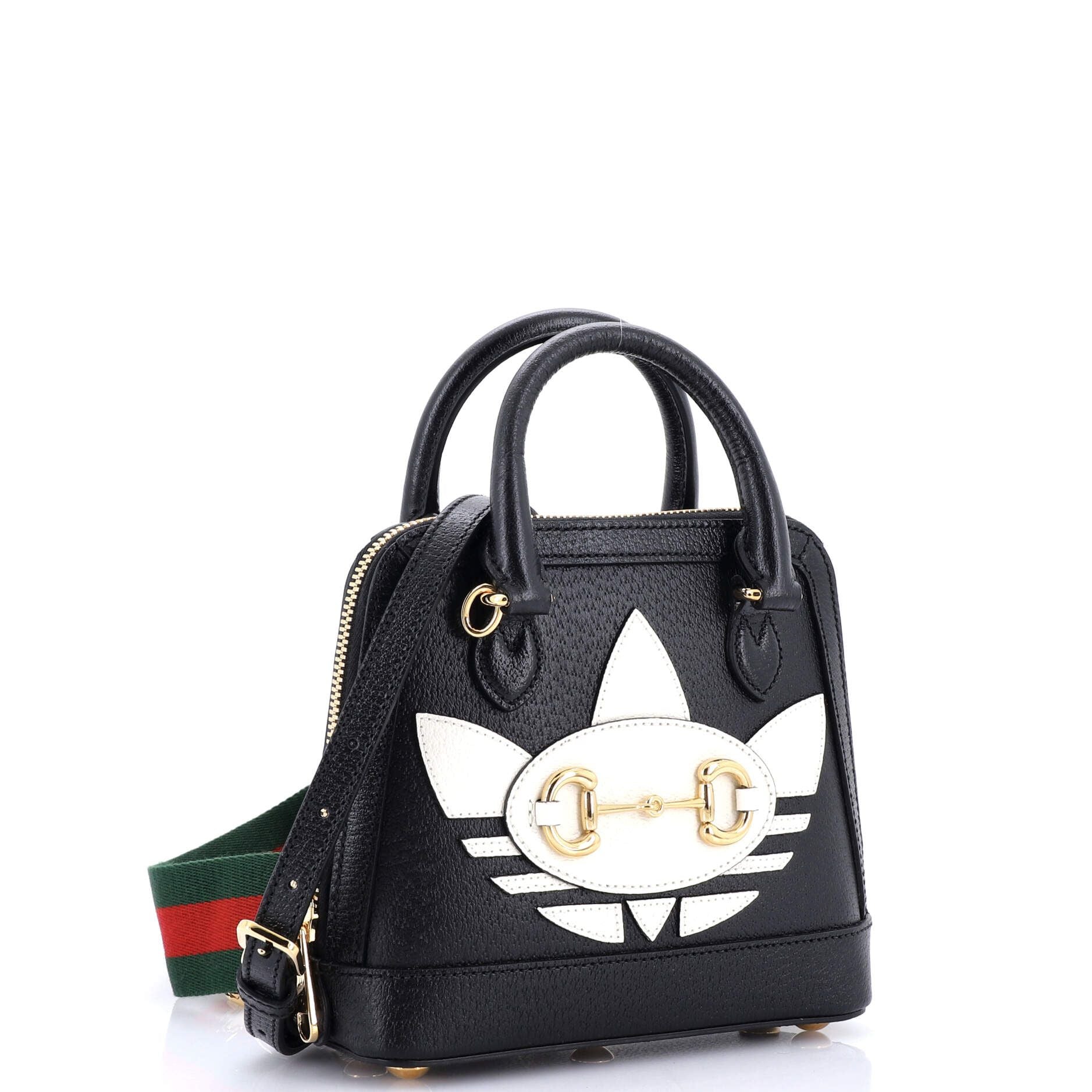 Gucci X Adidas Horsebit 1955 Top Handle Bag Leather With Applique Mini