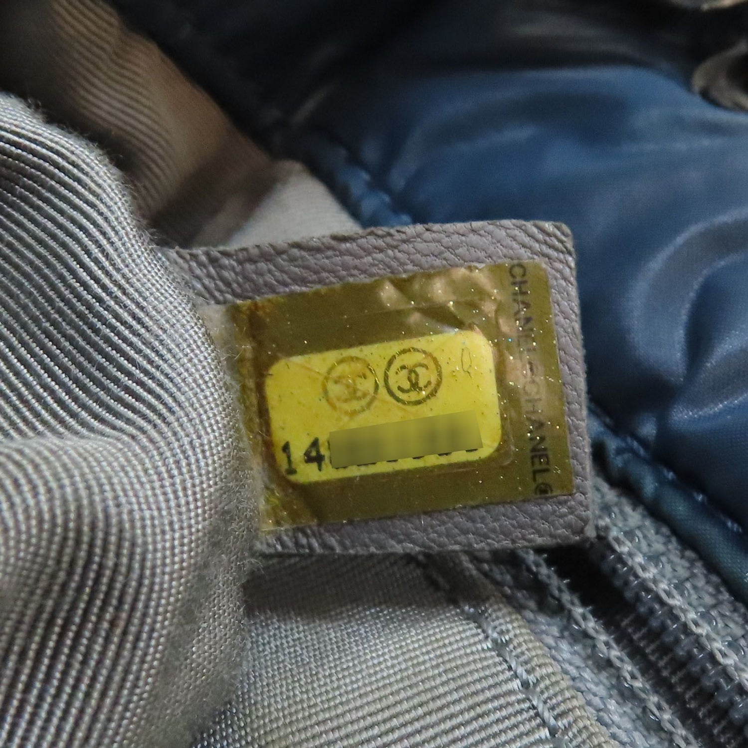 Chanel Matelasse Coco Mark Shoulder Bag Nylon Blue (discoloration)