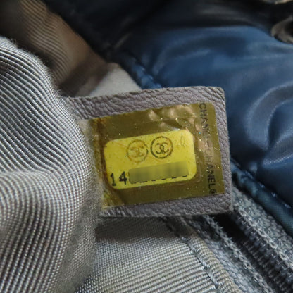 Chanel Matelasse Coco Mark Shoulder Bag Nylon Blue (discoloration)