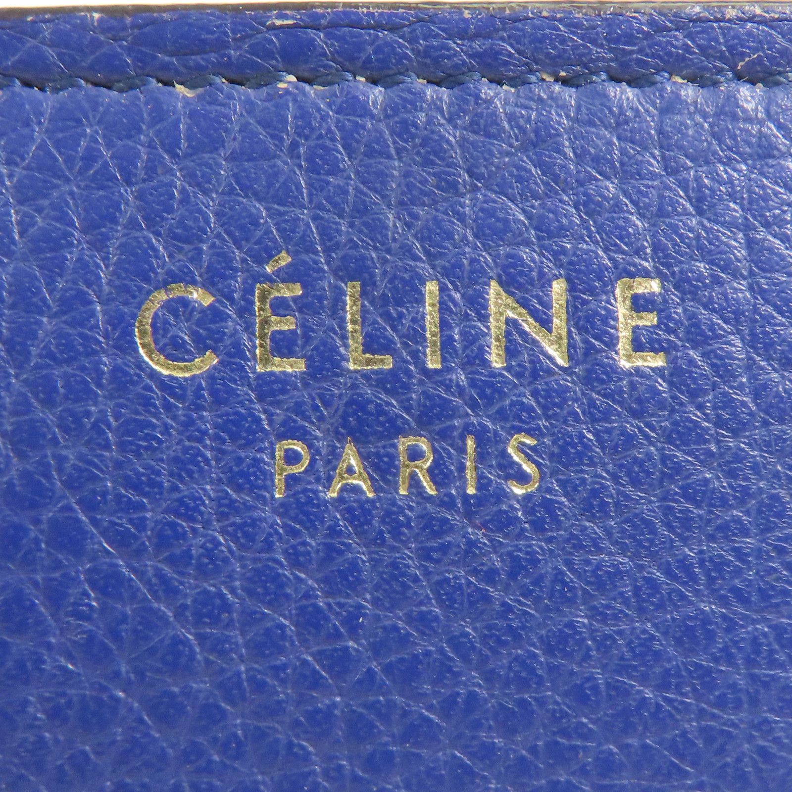Celine Cowhide Leather Micro Luggage Golden Shoulder Back Bag Blue Calfskin (cowhide)