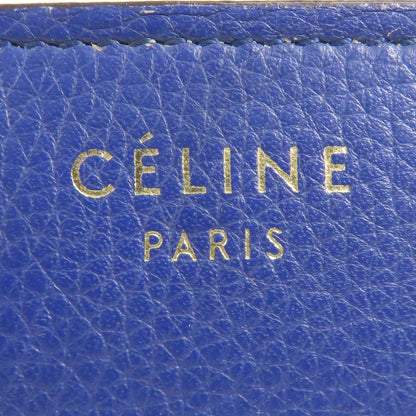 Celine Cowhide Leather Micro Luggage Golden Shoulder Back Bag Blue Calfskin (cowhide)