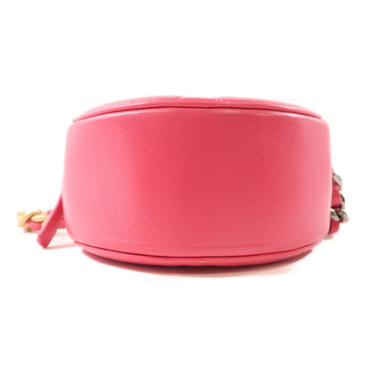 Chanel Pink Leather 19 Round Bag Hand-turn Shoulder Bag Powder Red 2way Shoulder Bag Leather