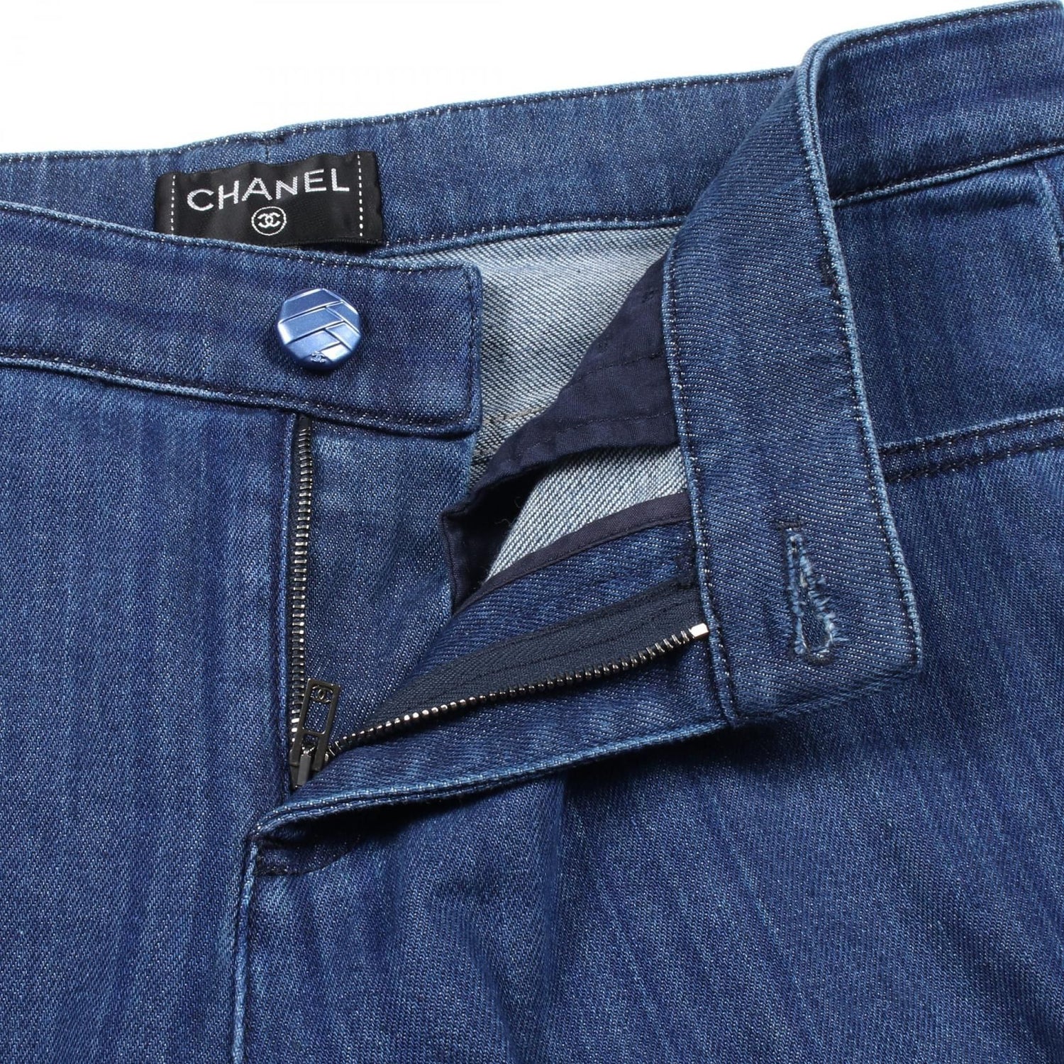 Chanel Navy Denim Pants Cotton P 58717