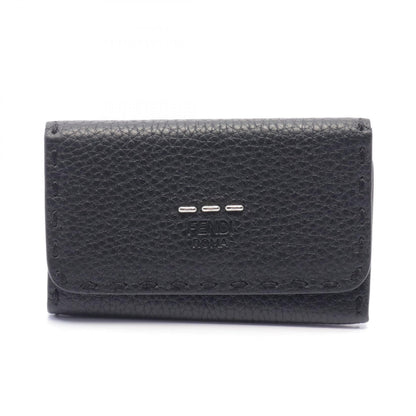 Fendi Selleria Key Holder Black Leather 7ap 011