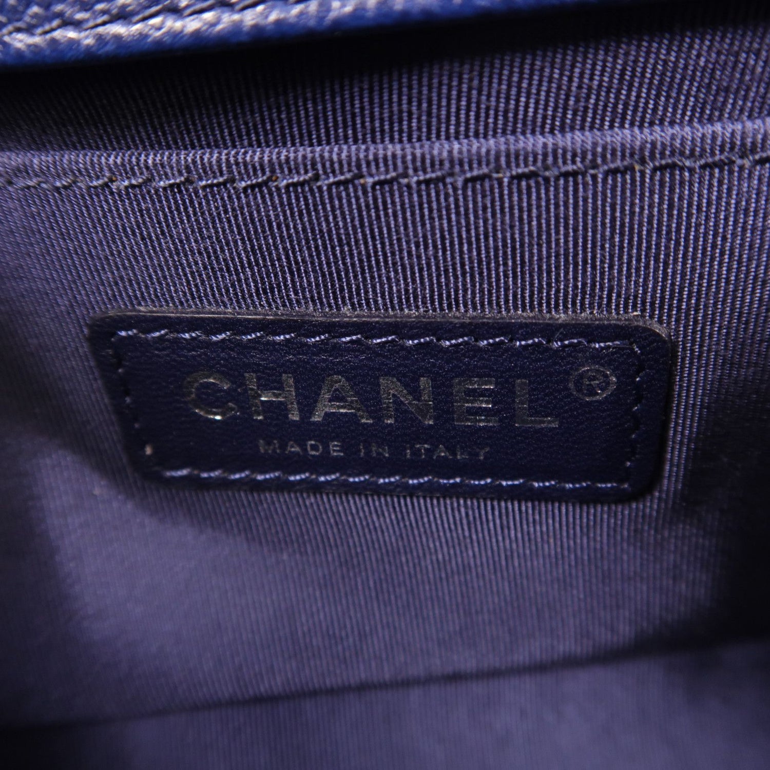 Chanel Blue Cowhide Leather Boy 7.9 Crossbody Back Bag Calfskin (cowhide)