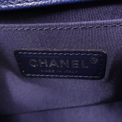 Chanel Blue Cowhide Leather Boy 7.9 Crossbody Back Bag Calfskin (cowhide)