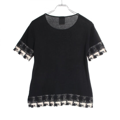 Chanel Black White Beige Tweed Knit Cashmere P 25262w 03472