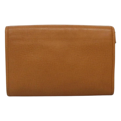 Christian Dior Shoulder Bag Leather Beige Auth