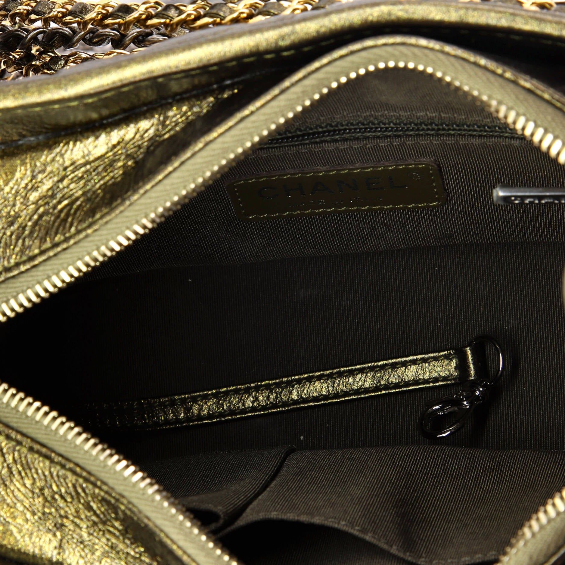 Chanel Gabrielle Hobo Chevron Metallic Aged Calfskin Small