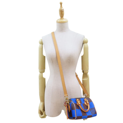 Louis Vuitton Speedy 18 Bandouliere Damier Pop Blue Shoulder Handbag N 40595