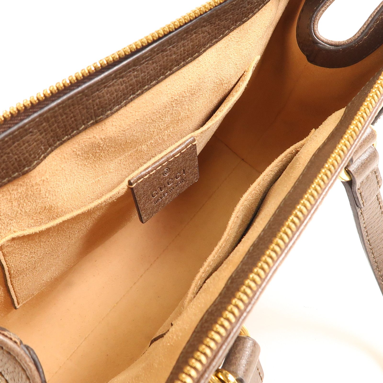 Gucci Layered Canvas Ophidia Small Tote Hand-turned Shoulder And Back Bag 2way Shoulder Bag Brown Pvc Coated Canv