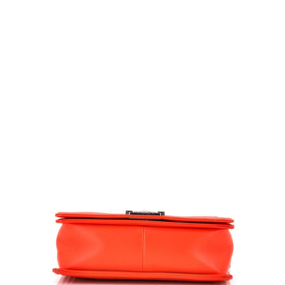 Chanel Boy Flap Bag Chevron Wrinkled Lambskin Old Medium