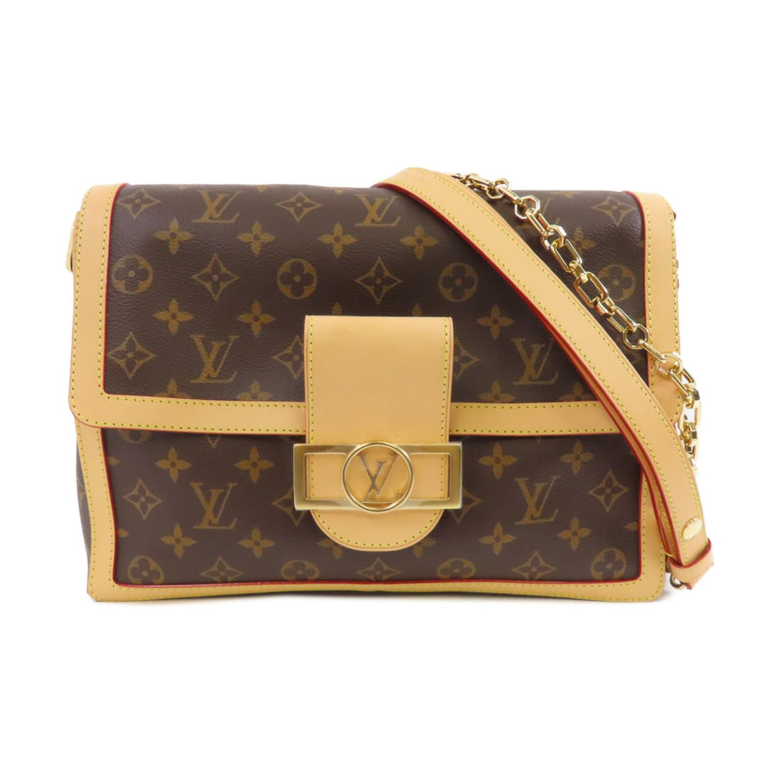 Louis Vuitton Monogram Dauphine Soft Gm Kinpaku Hand-handed Bag For Shoulders And Backs Palm Colo