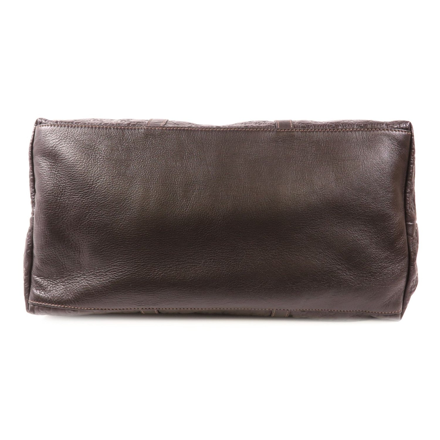 Gucci Cowhide Leather Tote Bag Brown Drak Brown Calfskin (cowhide) 201482