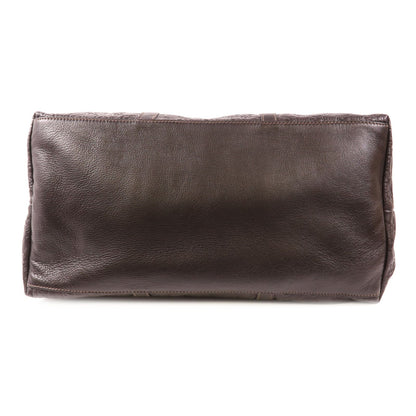 Gucci Cowhide Leather Tote Bag Brown Drak Brown Calfskin (cowhide) 201482