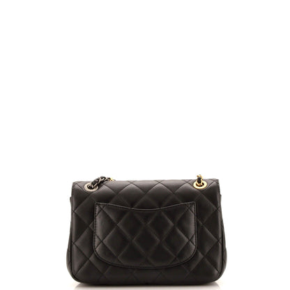 Chanel Coco Clips Flap Bag Embellished Quilted Lambskin Small