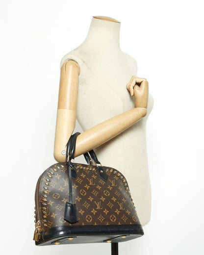 Louis Vuitton Monogram Macassar Studded Alma PM Bag