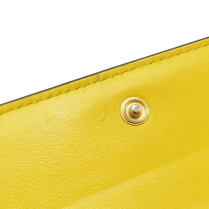 Fendi Logo Long Wallet Calfskin Yellow