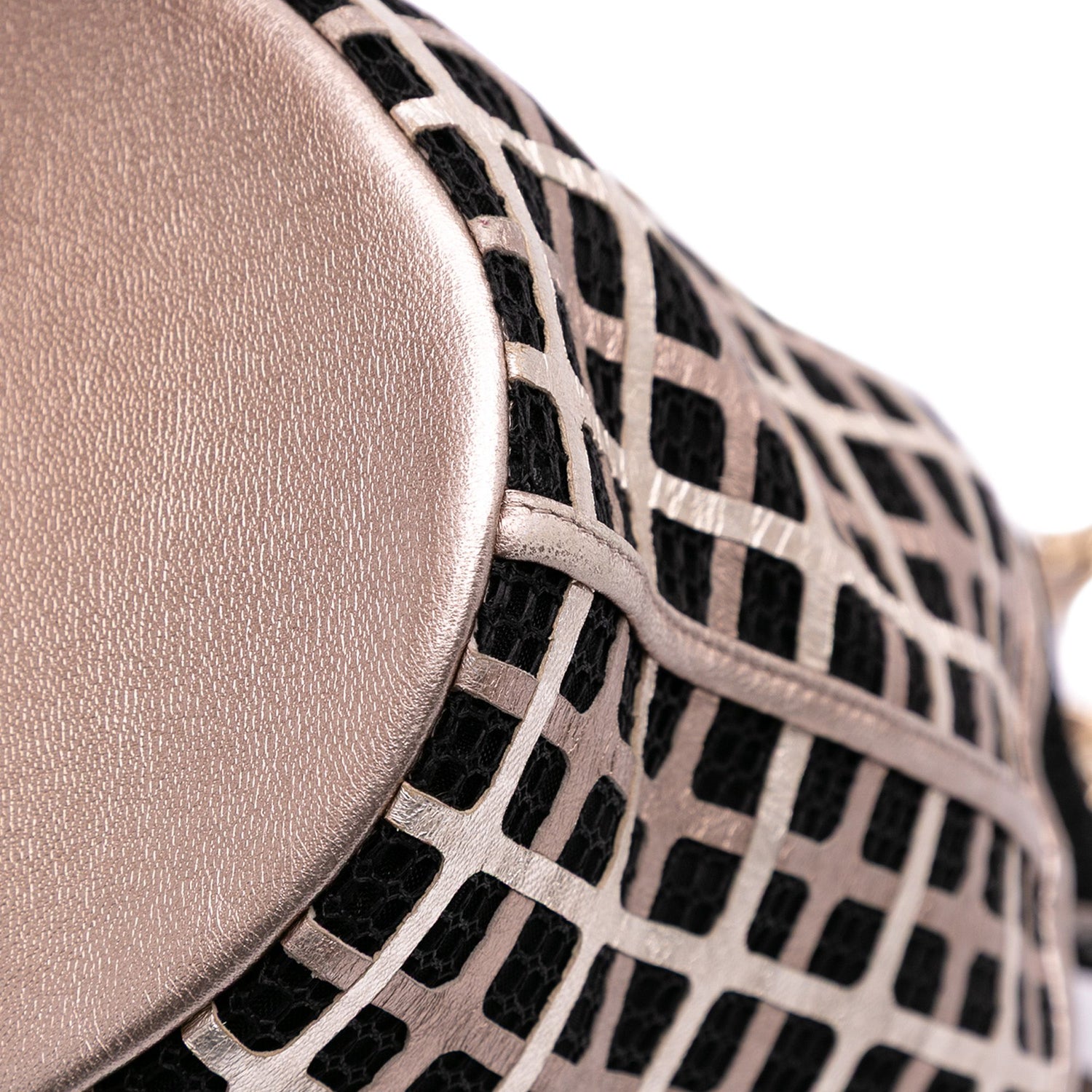 Chanel CC Mesh And Metallic Calfskin Bucket Bag Black