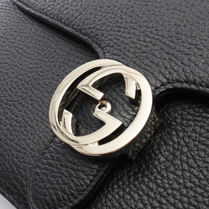 Gucci Interlocking G Shoulder Bag Black Leather 510303
