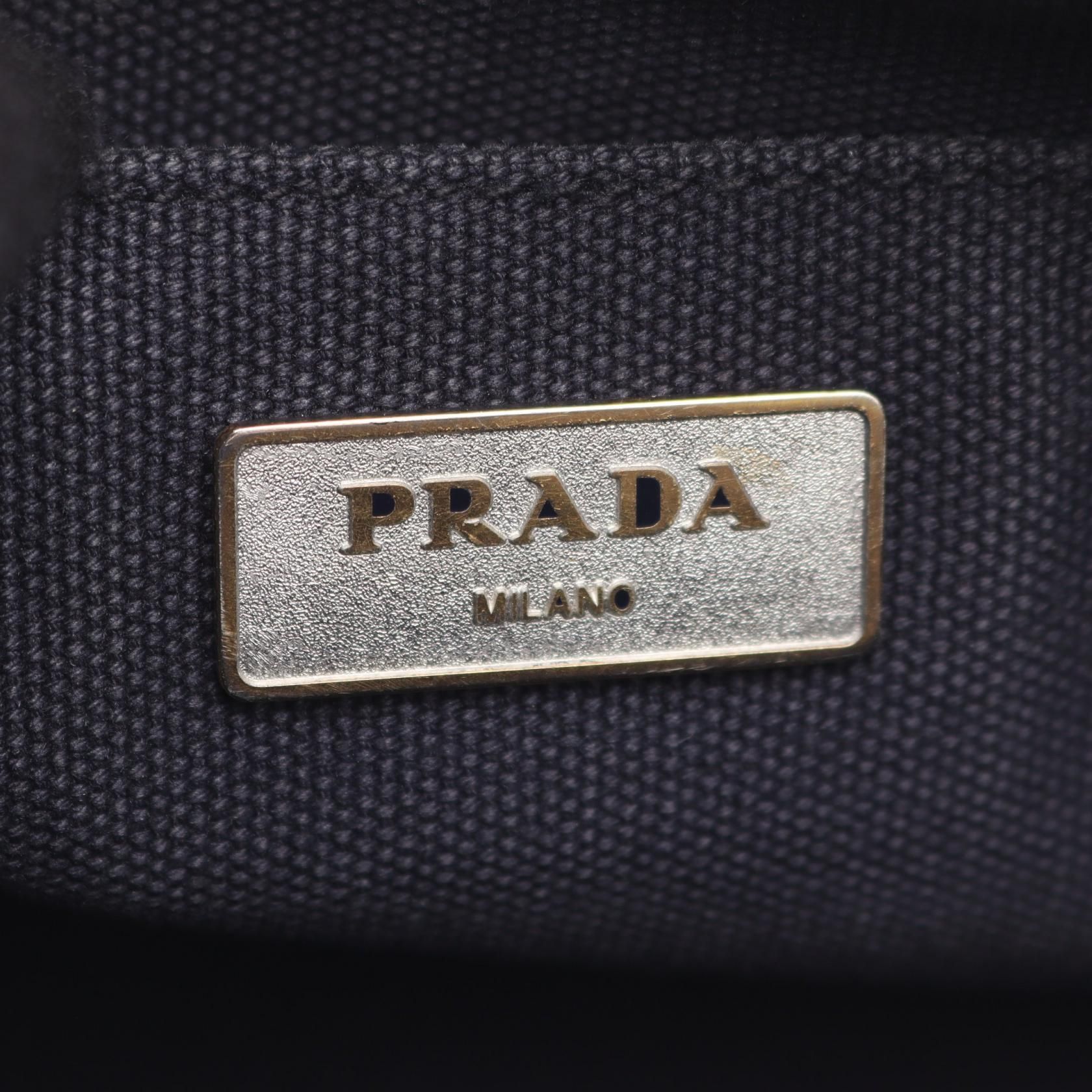 Prada Canapa Canapa Tote Bag Navy Canvas 1bg 439