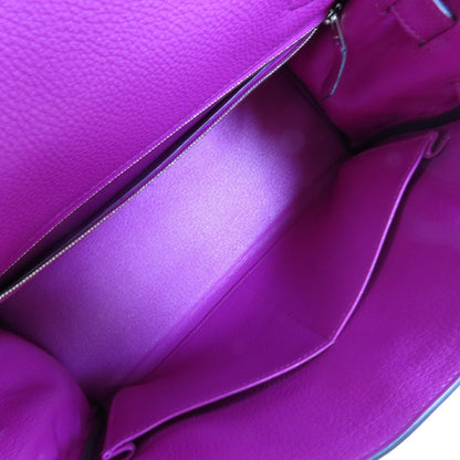 Hermes Leather Kelly 28 Silver Hand-turned Shoulder Back Bag Double Bag 2way Shoulder Bag Rose Purple Purple Togo