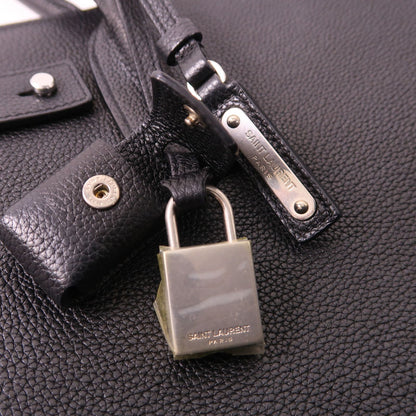 Saint Laurent Cowhide Leather Hand Bag Black Calfskin (cowhide) Ars 647168