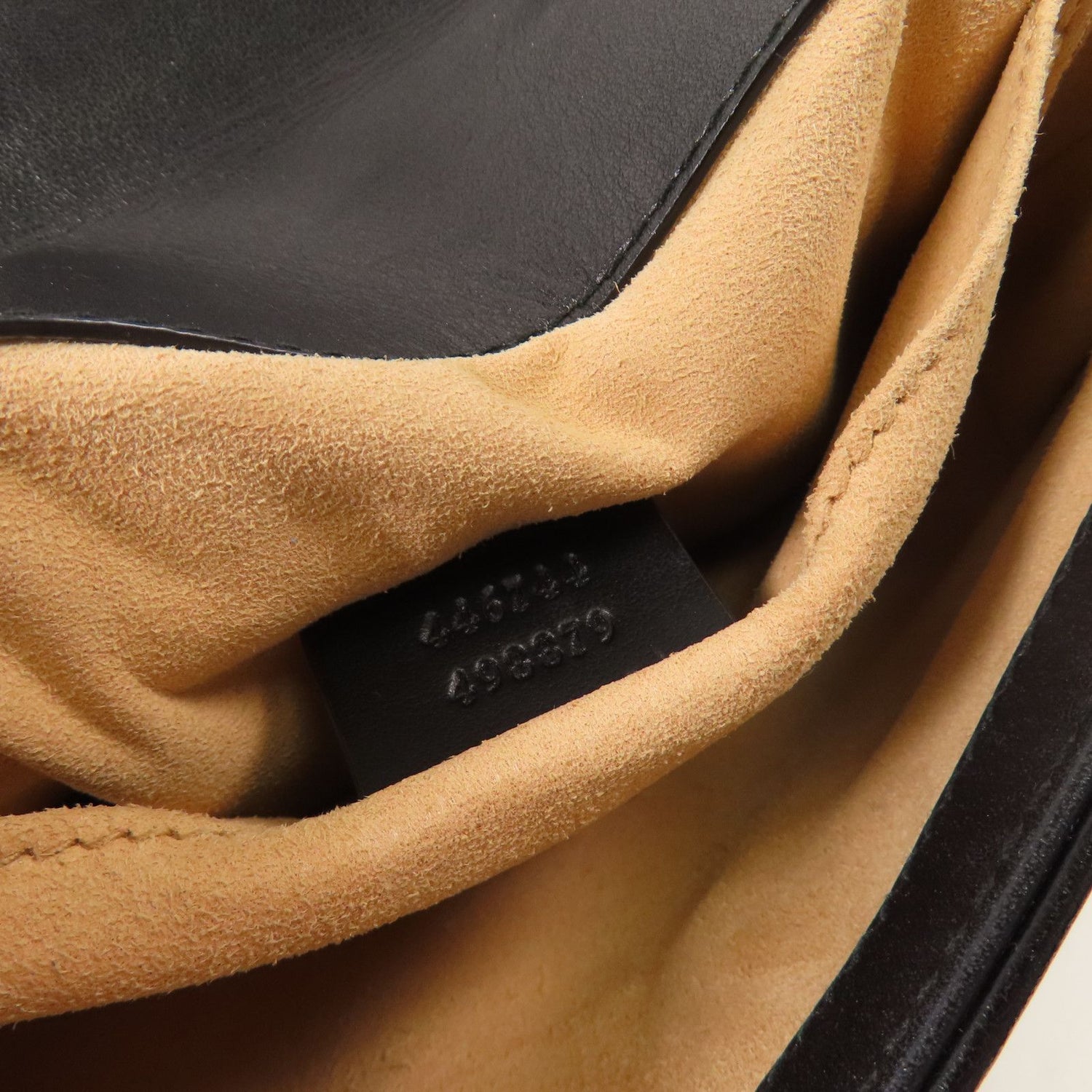 Gucci Cowhide Leather Gg Marmont Mini Golden Cross Shoulder Bag Black Calfskin (cowhide) 446744