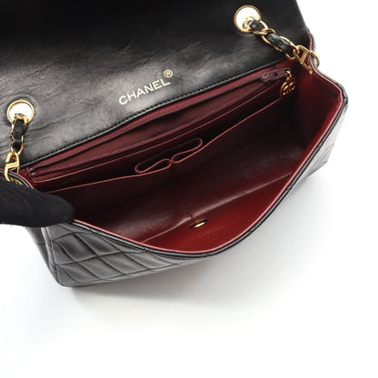 Chanel Black Matelasse Full Flap Shoulder Bag Lambskin (sheep Leather)