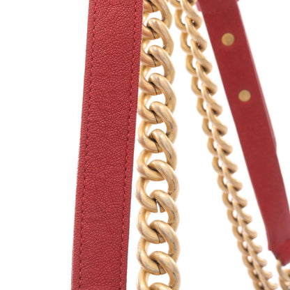 Chanel Red Boy Shoulder Bag Leather Grained Calfskin A 67086