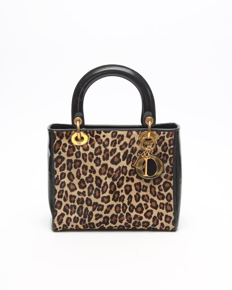 Christian Dior Medium Leopard Lady Dior Bag