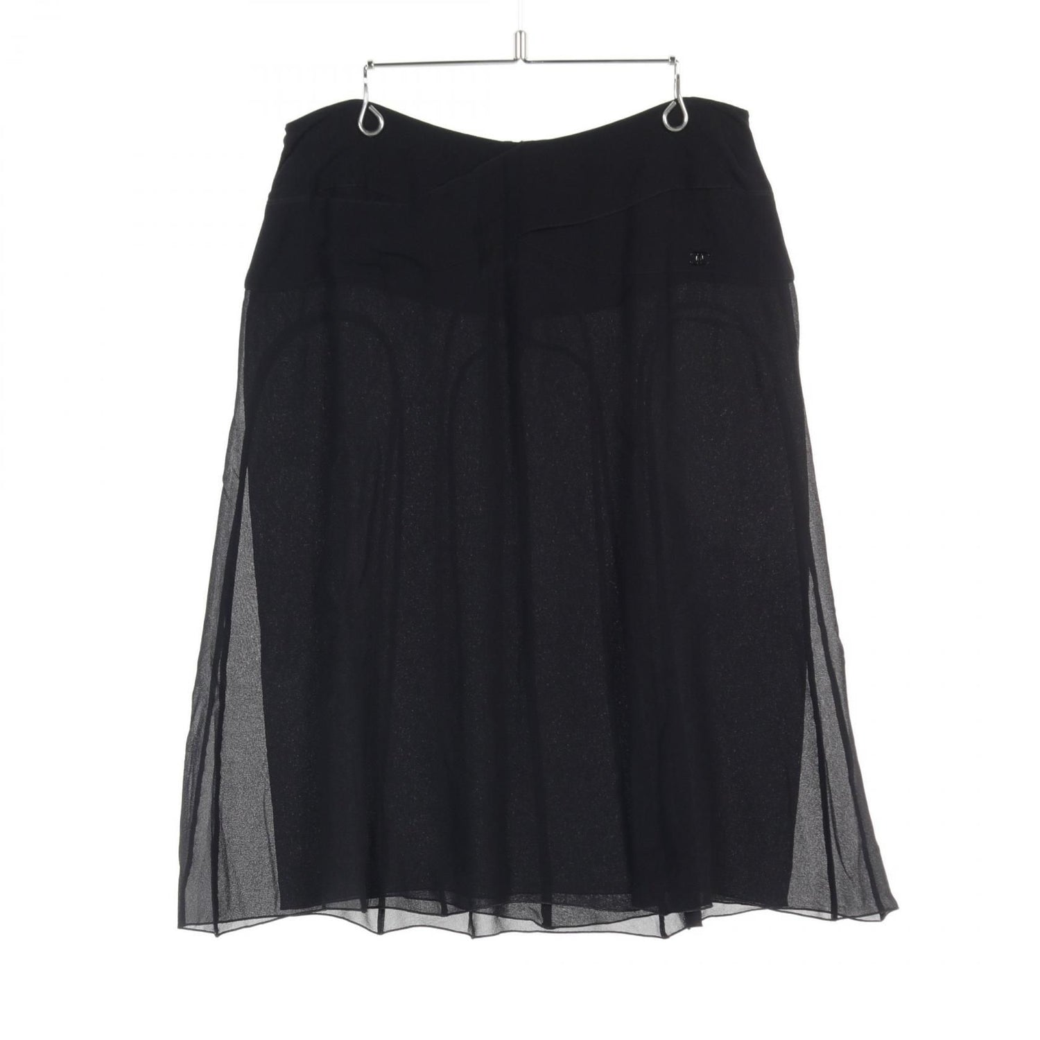 Chanel Black Skirt Silk P 27732v 16159