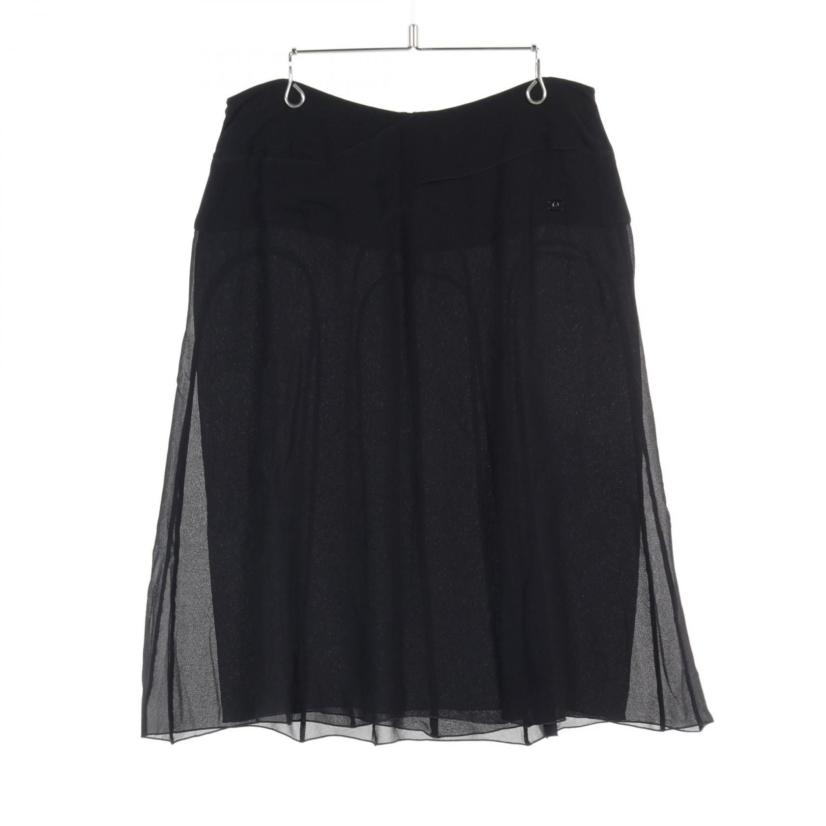 Chanel Black Skirt Silk P 27732v 16159