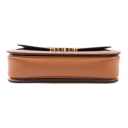 Celine Canvas Classique Triomphe Bag Gold Shoulder Bag Brown