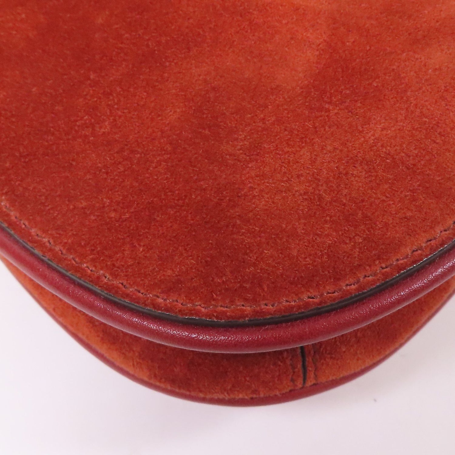 Gucci Calfskin Blondie Chain Shoulder Flap Bag Red Burgundy Suede 699268