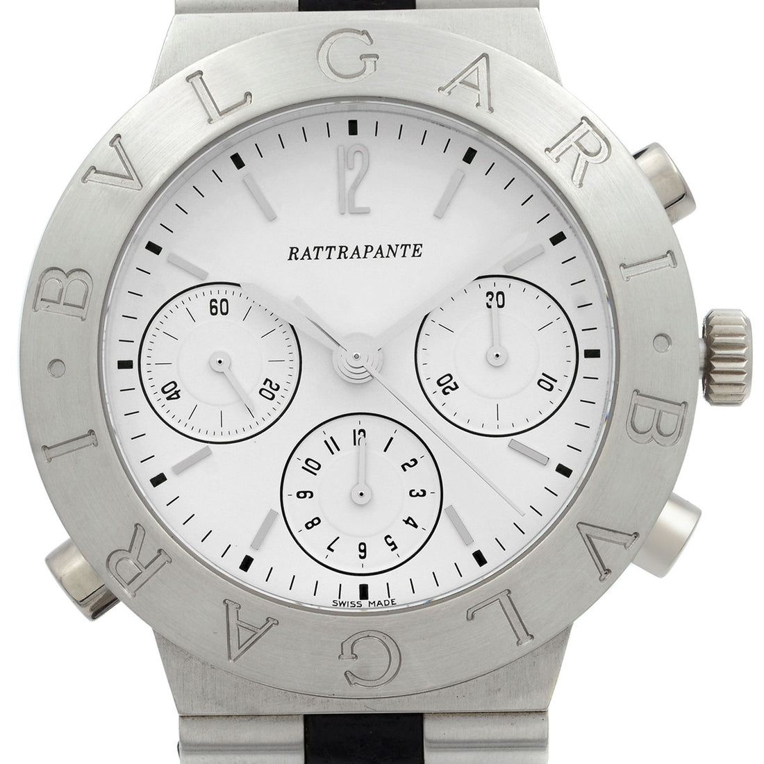 Bvlgari Diagono Rattrapante Platinum Split Seconds White Dial Mens Watch CH40 PL