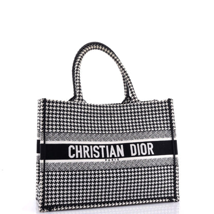 Christian Dior Book Tote Houndstooth Canvas Medium