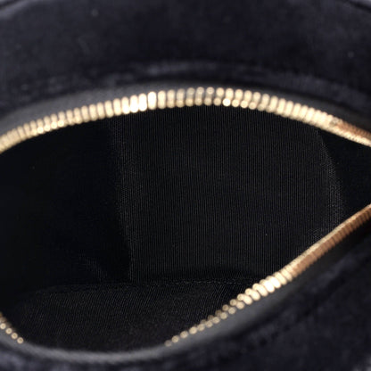 Chanel Round Clutch With Chain Quilted Velvet With Sequins