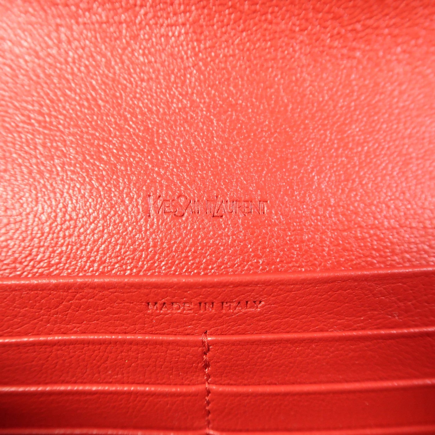 Saint Laurent Cowhide Leather Belle De Jour Wallet On Chain Golden Cross Shoulder Back Bag Red Calfsk