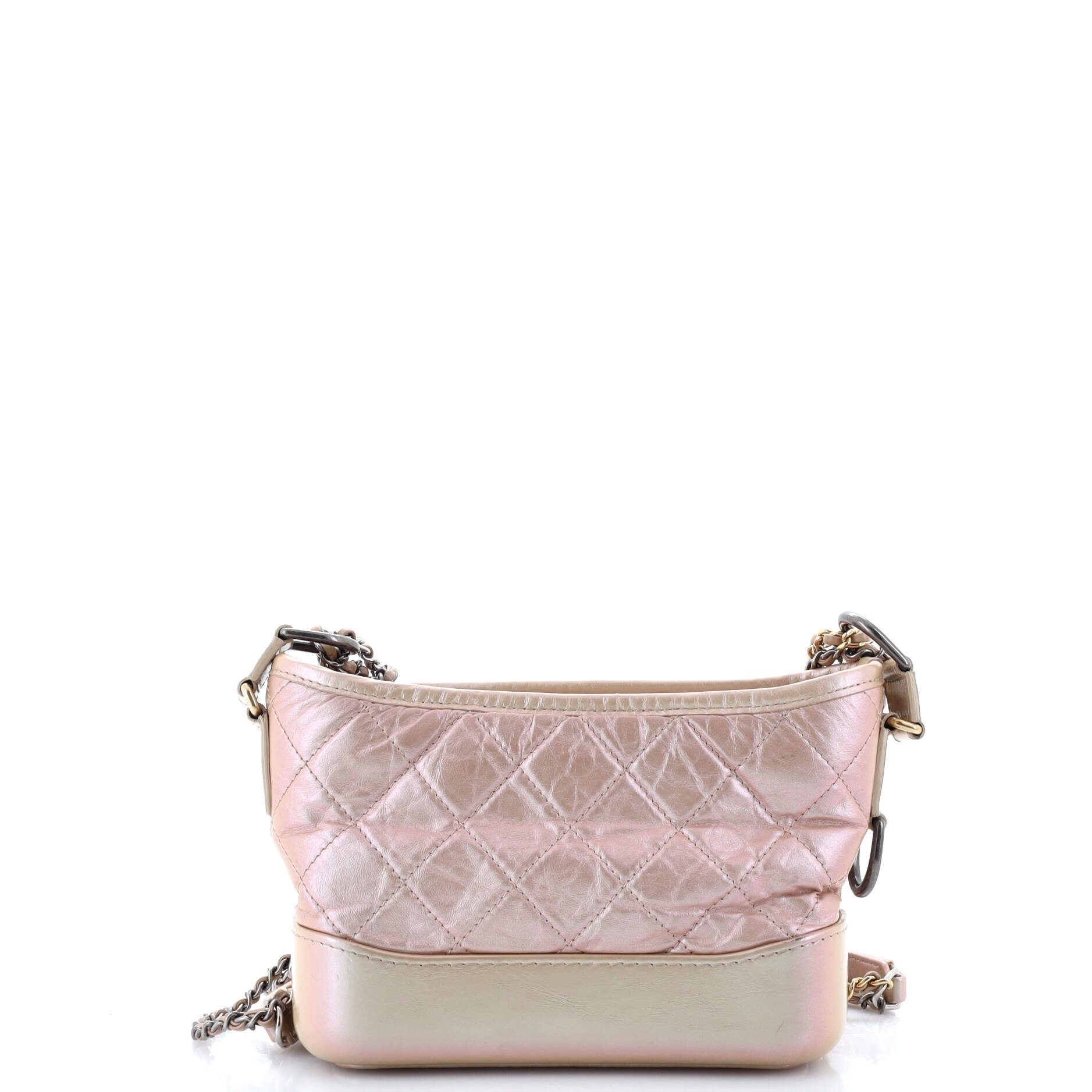 Chanel Gabrielle Hobo Quilted Iridescent Aged Calfskin Small